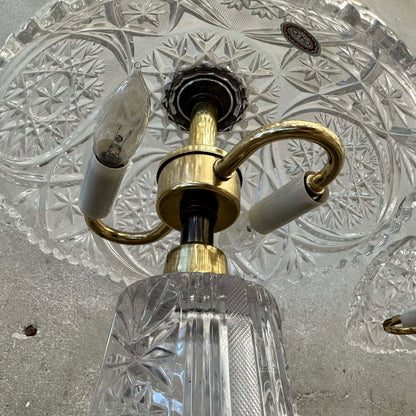 Pair of Cut Lead Crystal 1960s Italian Table Lamps - Working Condition