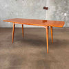 Vintage UK Scandinavian Beechwood Sculpted Console Table