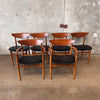 Set of 6 Mid Century Modern Warren Church For Lane Perception Walnut Dining Chairs