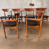 Set of 6 Mid Century Modern Warren Church For Lane Perception Walnut Dining Chairs