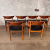 Set of 6 Mid Century Modern Warren Church For Lane Perception Walnut Dining Chairs