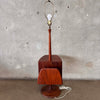 Mid Century Modern Laurel Walnut Floor Lamp With Table & Magazine Holder