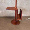 Mid Century Modern Laurel Walnut Floor Lamp With Table & Magazine Holder