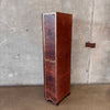 Italian Made Leather Faux Bookcase CD Holder With Hand & Scroll Handle