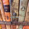 Italian Made Leather Faux Bookcase CD Holder With Hand & Scroll Handle