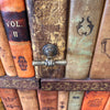 Italian Made Leather Faux Bookcase CD Holder With Hand & Scroll Handle