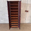 Italian Made Leather Faux Bookcase CD Holder With Hand & Scroll Handle