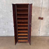 Italian Made Leather Faux Bookcase CD Holder With Hand & Scroll Handle