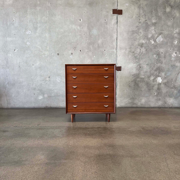 Mid Century Modern Petite Highboy Dresser
