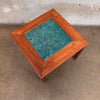 Mid Century Walnut End Table With Copper Enameled Inlay