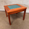 Mid Century Walnut End Table With Copper Enameled Inlay