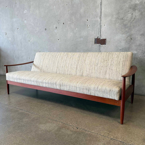 Danish Teak Sofa / Pull-Out Daybed With Original Upholstery
