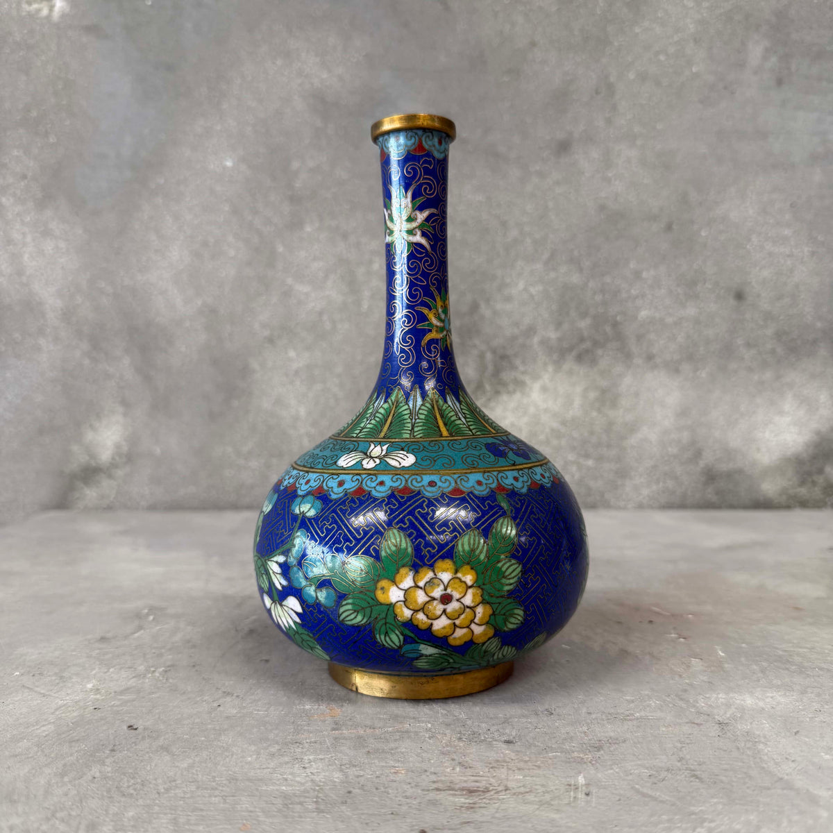 Lao Tian Li Chinese Cloisonne Vase C. 1890 Qing Dynasty