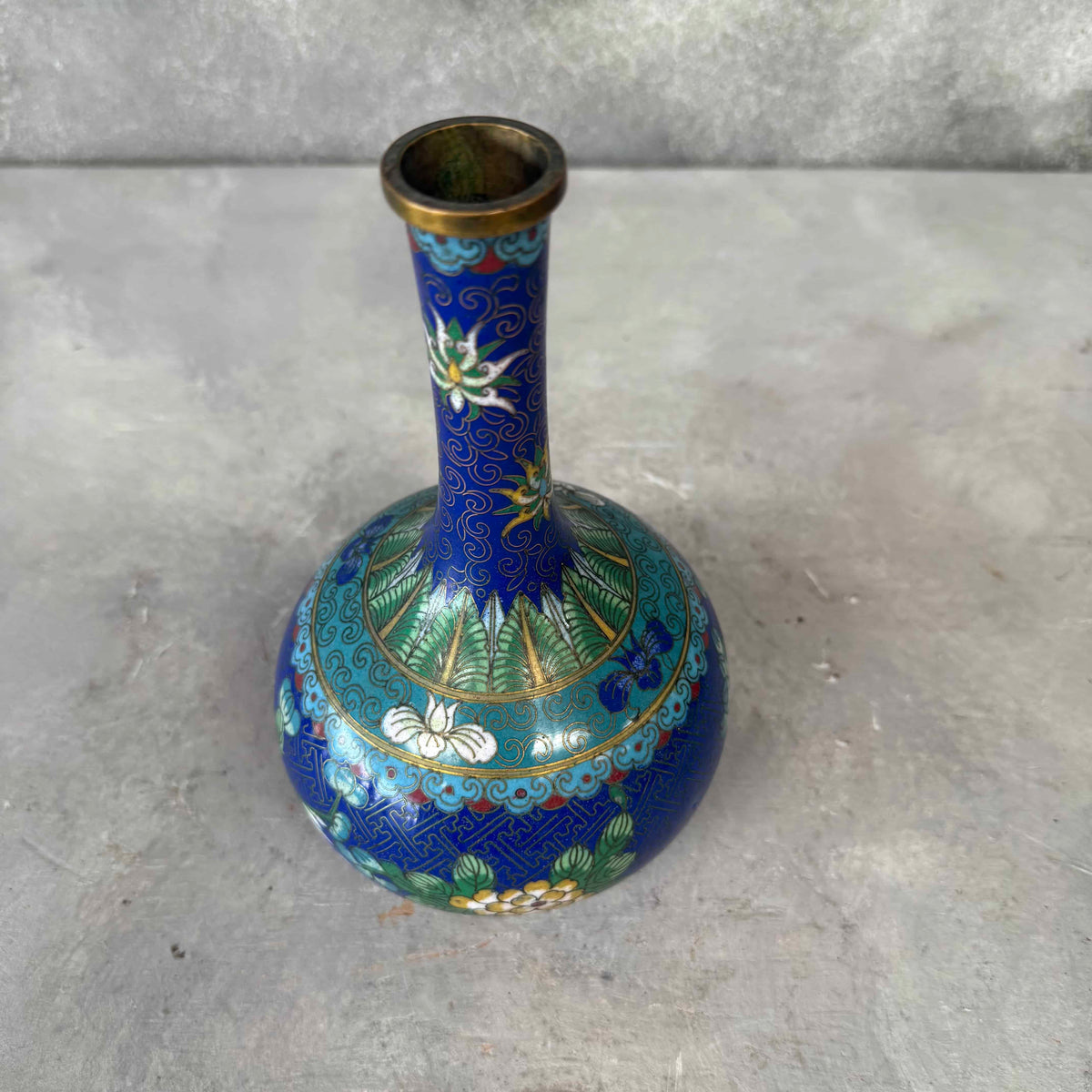 Lao Tian Li Chinese Cloisonne Vase C. 1890 Qing Dynasty