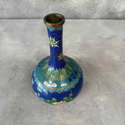 Lao Tian Li Chinese Cloisonne Vase C. 1890 Qing Dynasty