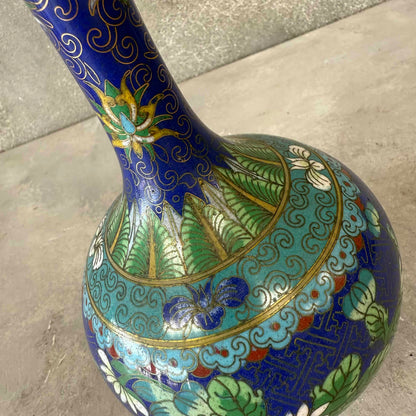 Lao Tian Li Chinese Cloisonne Vase C. 1890 Qing Dynasty