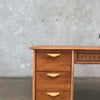 Mid Century Modern Desk By Lane Basket Weave Series