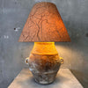 Archaic Water Jar Vintage Stoneware Lamp with Original Shade
