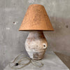 Archaic Water Jar Vintage Stoneware Lamp with Original Shade