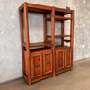 1960's Spanish 2 Bay Wall Cabinet in Solid Pine
