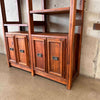 1960's Spanish 2 Bay Wall Cabinet in Solid Pine