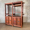 1960's Spanish 2 Bay Wall Cabinet in Solid Pine