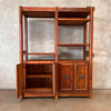 1960's Spanish 2 Bay Wall Cabinet in Solid Pine