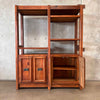 1960's Spanish 2 Bay Wall Cabinet in Solid Pine