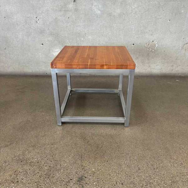 Vintage End Table w/ Oak Butcher Block Top