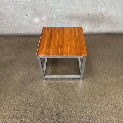 Vintage End Table w/ Oak Butcher Block Top