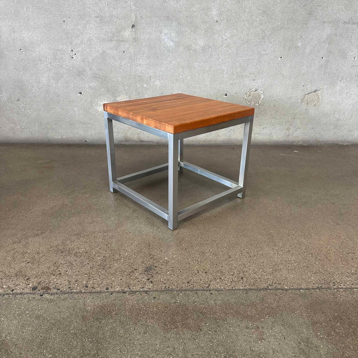 Vintage End Table w/ Oak Butcher Block Top