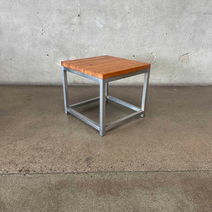 Vintage End Table w/ Oak Butcher Block Top