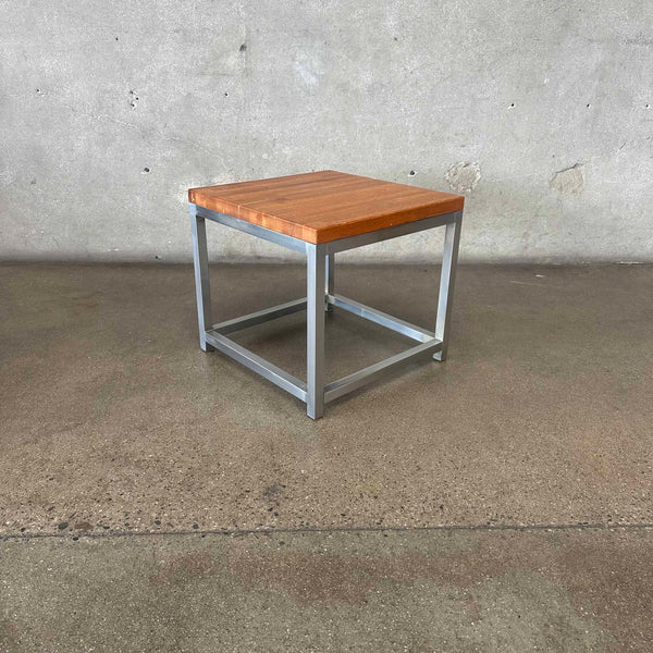 Vintage End Table w/ Oak Butcher Block Top