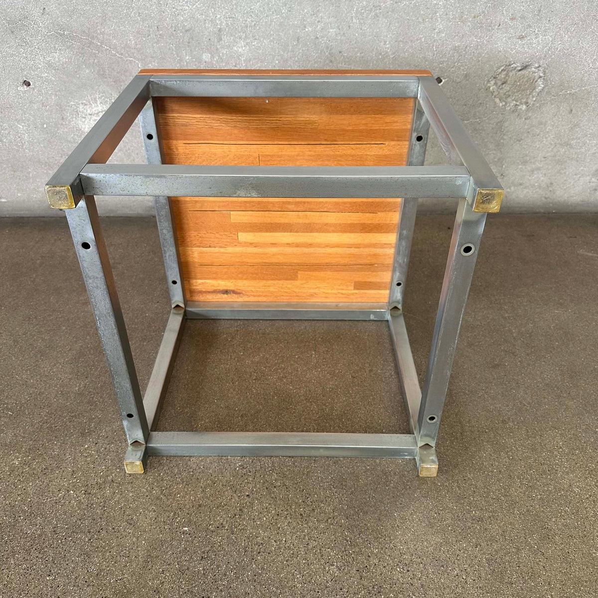 Vintage End Table w/ Oak Butcher Block Top