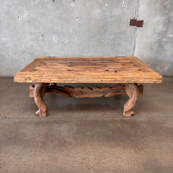 Rustic Handmade Steel & Wood Coffee Table