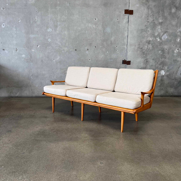 Mid Century Modern Wood Frame Sofa