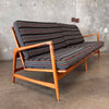 Vintage Danish Modern Style Solid Oak Sofa