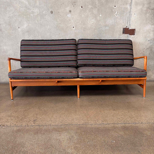 Vintage Danish Modern Style Solid Oak Sofa