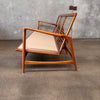 Vintage Danish Modern Style Solid Oak Sofa