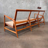 Vintage Danish Modern Style Solid Oak Sofa