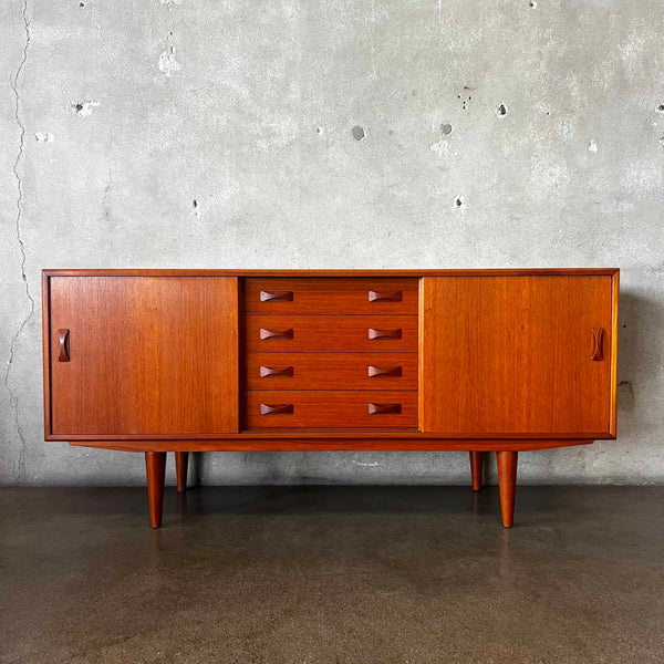 Vintage Danish Mid Century Modern Teak Credenza By Clausen & Son Silkborg