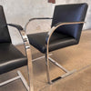 Pair of Chrome Chairs w Leather Cushions Designed by Ludwig Mies Van Der Rohe