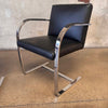 Pair of Chrome Chairs w Leather Cushions Designed by Ludwig Mies Van Der Rohe