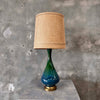 Mid Century Modern Blue & Green Ceramic Drip Glaze Lamp