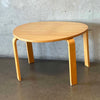 Mid Century Modern Guitar Pick Light Wood Coffee Table With Four Bentwood Legs