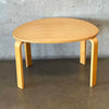 Mid Century Modern Guitar Pick Light Wood Coffee Table With Four Bentwood Legs