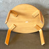Mid Century Modern Guitar Pick Light Wood Coffee Table With Four Bentwood Legs