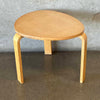 Mid Century Modern Guitar Pick Light Wood End Table With Four Bentwood Legs