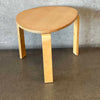 Mid Century Modern Guitar Pick Light Wood End Table With Four Bentwood Legs