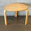 Mid Century Modern Guitar Pick Light Wood End Table With Four Bentwood Legs